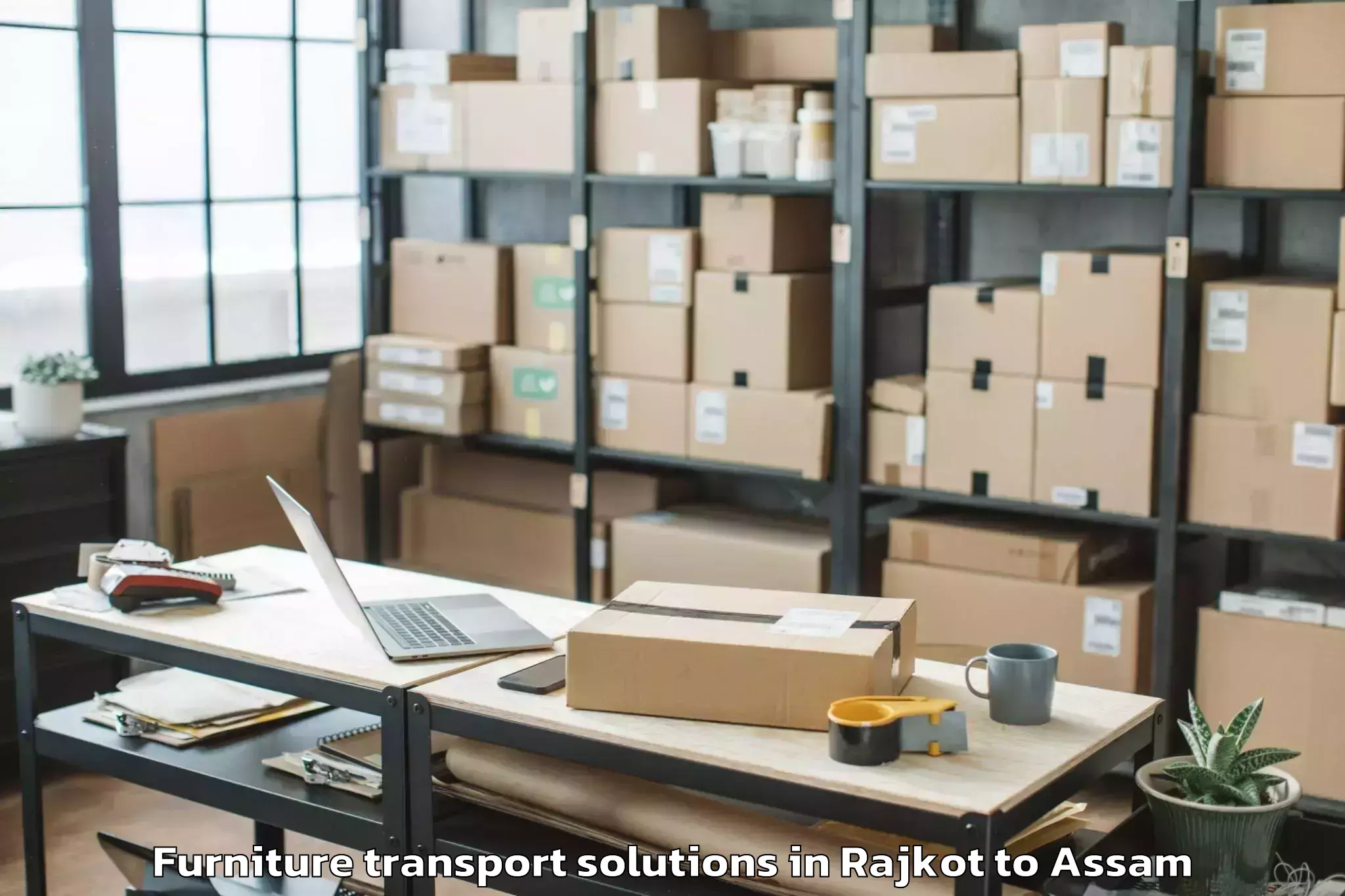 Professional Rajkot to Dokmoka Furniture Transport Solutions